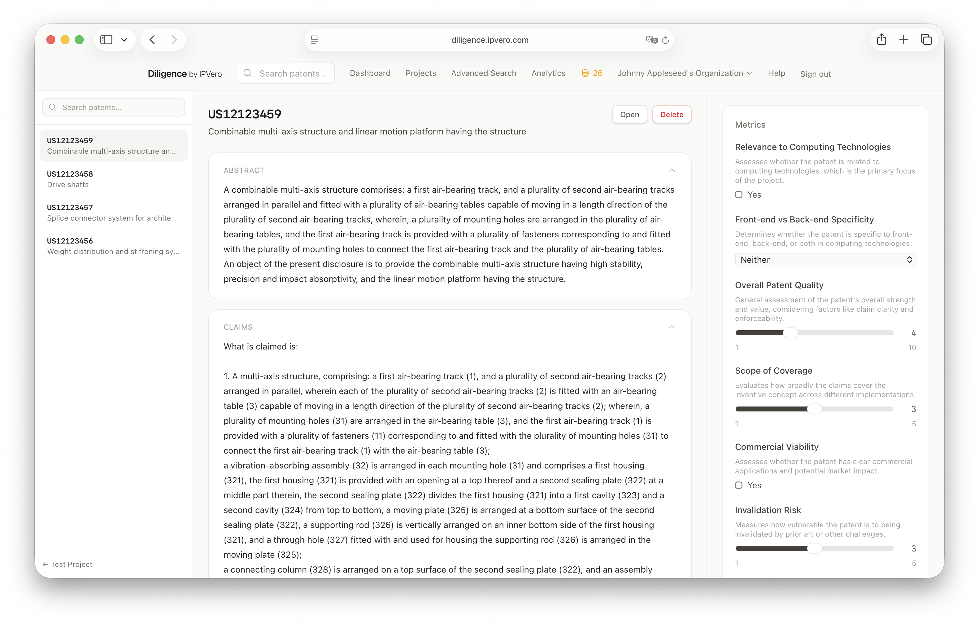 Manual scoring panel