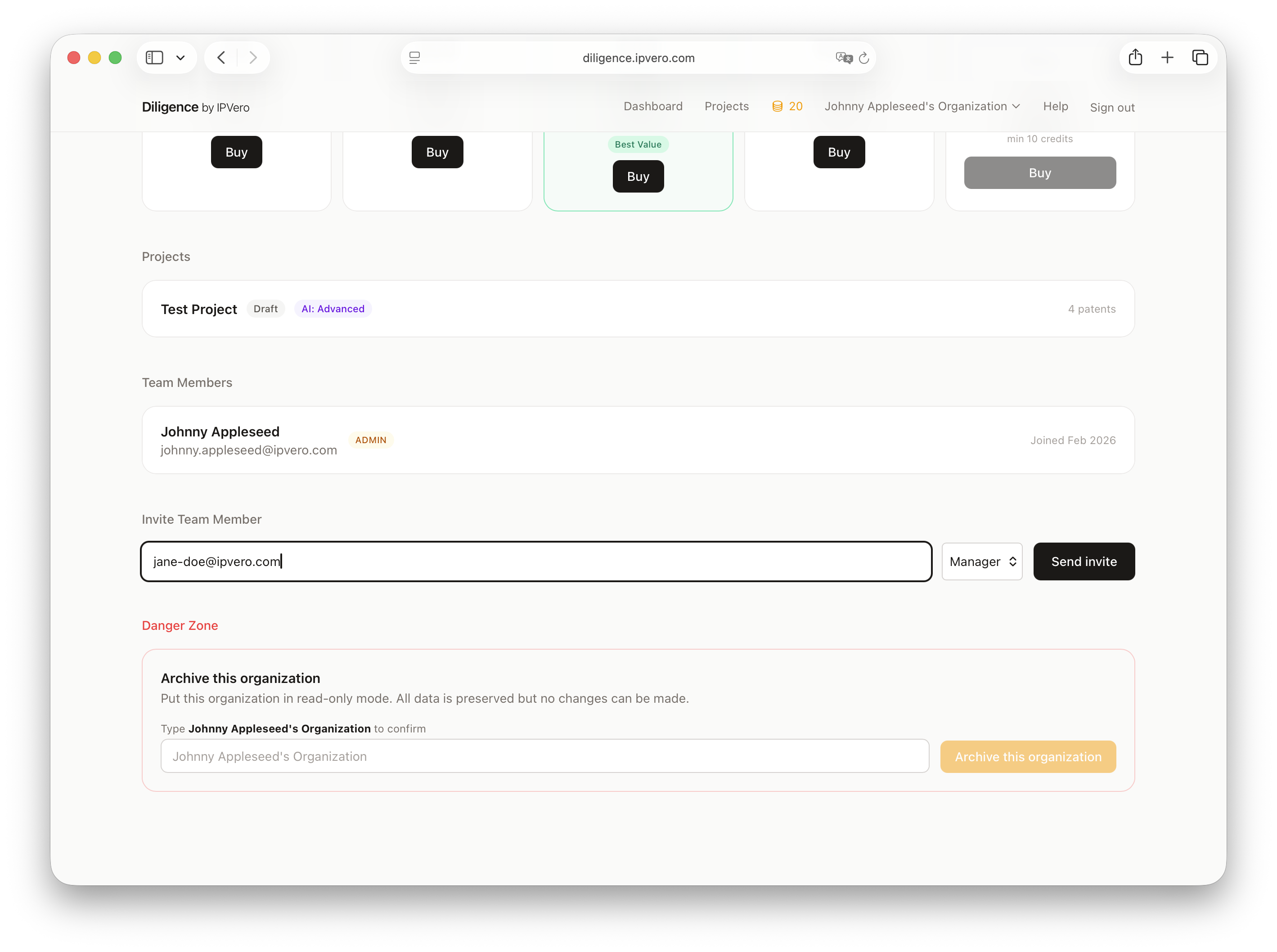 Inviting team members